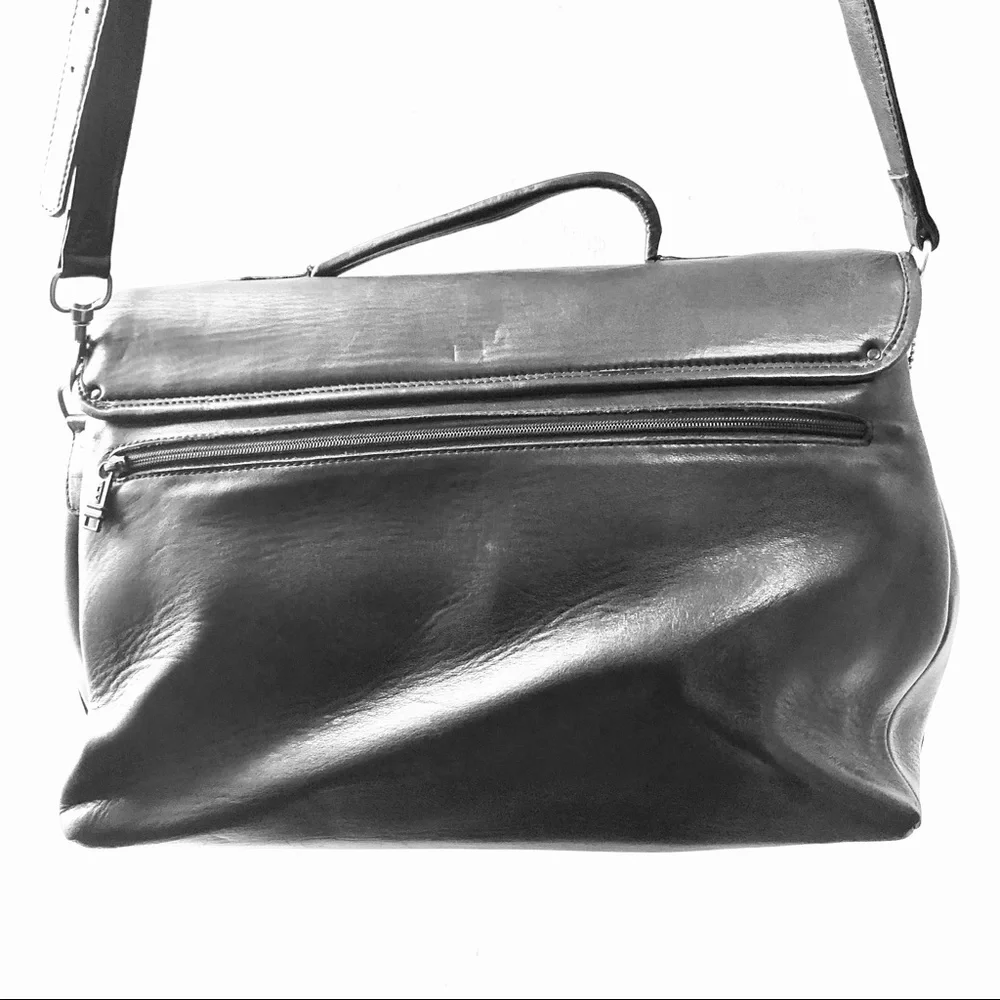 Tumi All Leather Briefcase Crossbody Bag